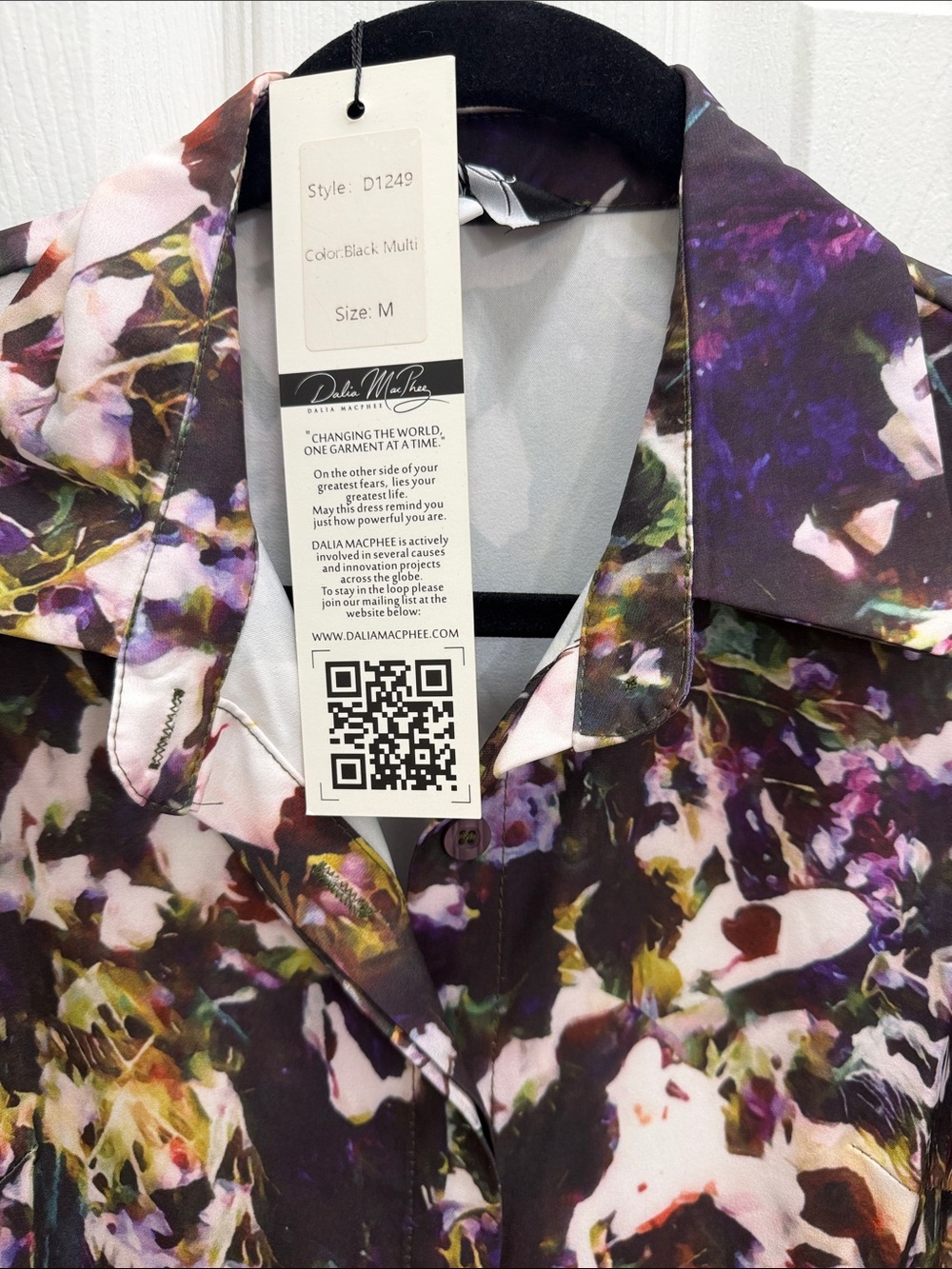 Black Floral Long-Sleeve Midi Dress with tags - Picture 2 of 10